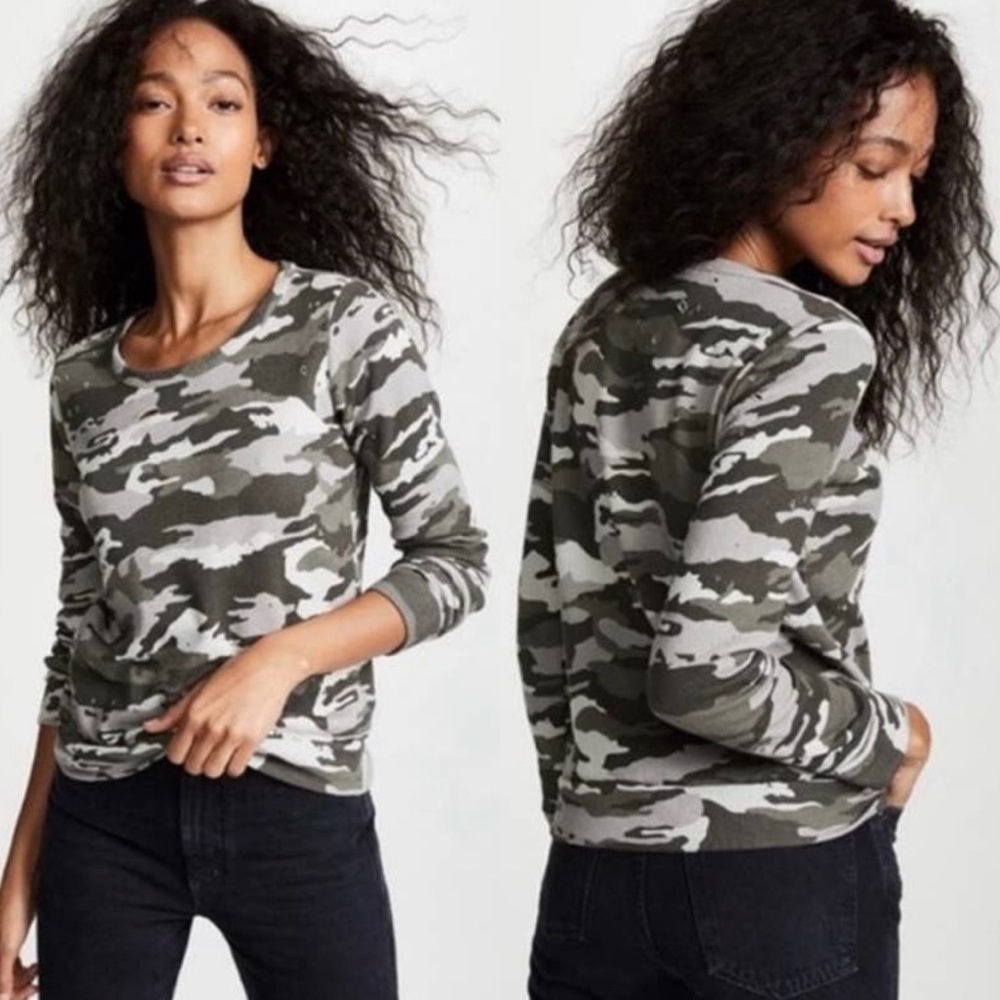 Chaser Pullover Camo Print Sweatshirt Size Large